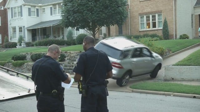 WEB EXTRA: Video From Scene Of SUV Crash Outside Midtown Tulsa Home