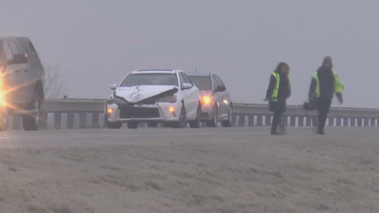 WATCH: Multi-Car Crash Causes Major Backup During Winter Weather
