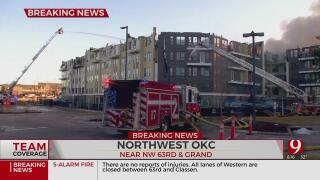 Team Coverage: Firefighters Continue To Battle 5-Alarm Fire At NW OKC Apt. Building