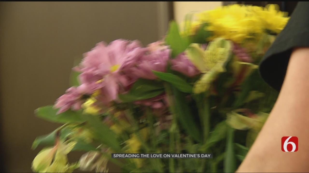 Nursing Home Residents Receive Flowers For Valentines Day