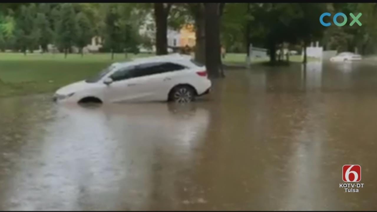 WATCH: Tulsa Fire Department Posts Video Of Cars Trapped By High Water