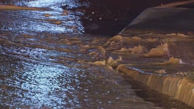 WEB EXTRA: Video From Water Line Break At Tulsa's 38th And Sheridan