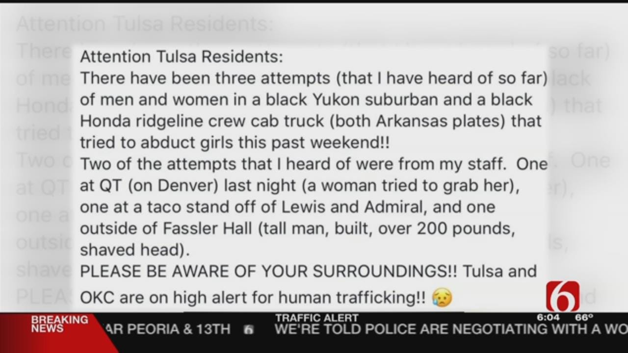 Facebook Post Claims Tulsa Women Are Being Abducted
