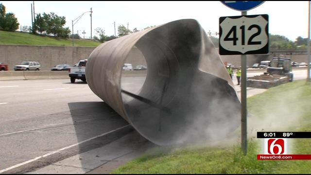 Tulsa Witness Surprised No One Hurt By Giant Pipe