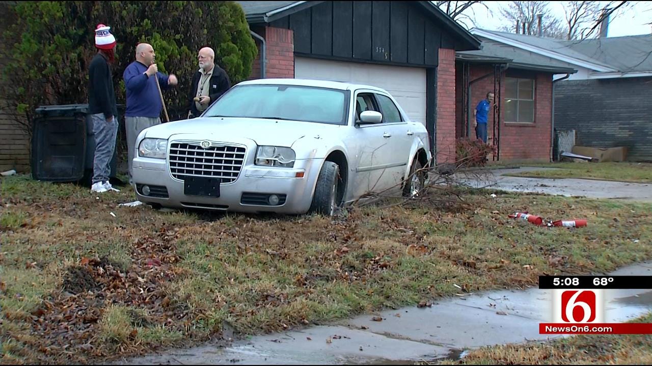 Tulsa Police: Intoxicated Driver Gets Car Stuck In Stranger's Yard