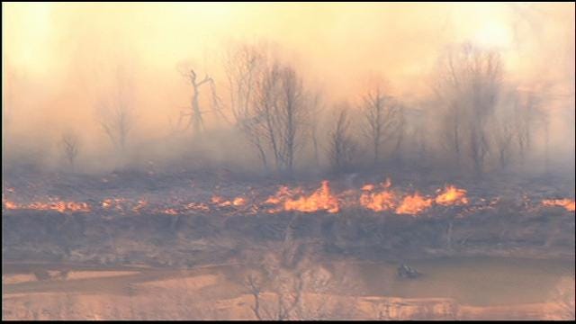 WEB EXTRA: Grass Fires Burn Near Terlton