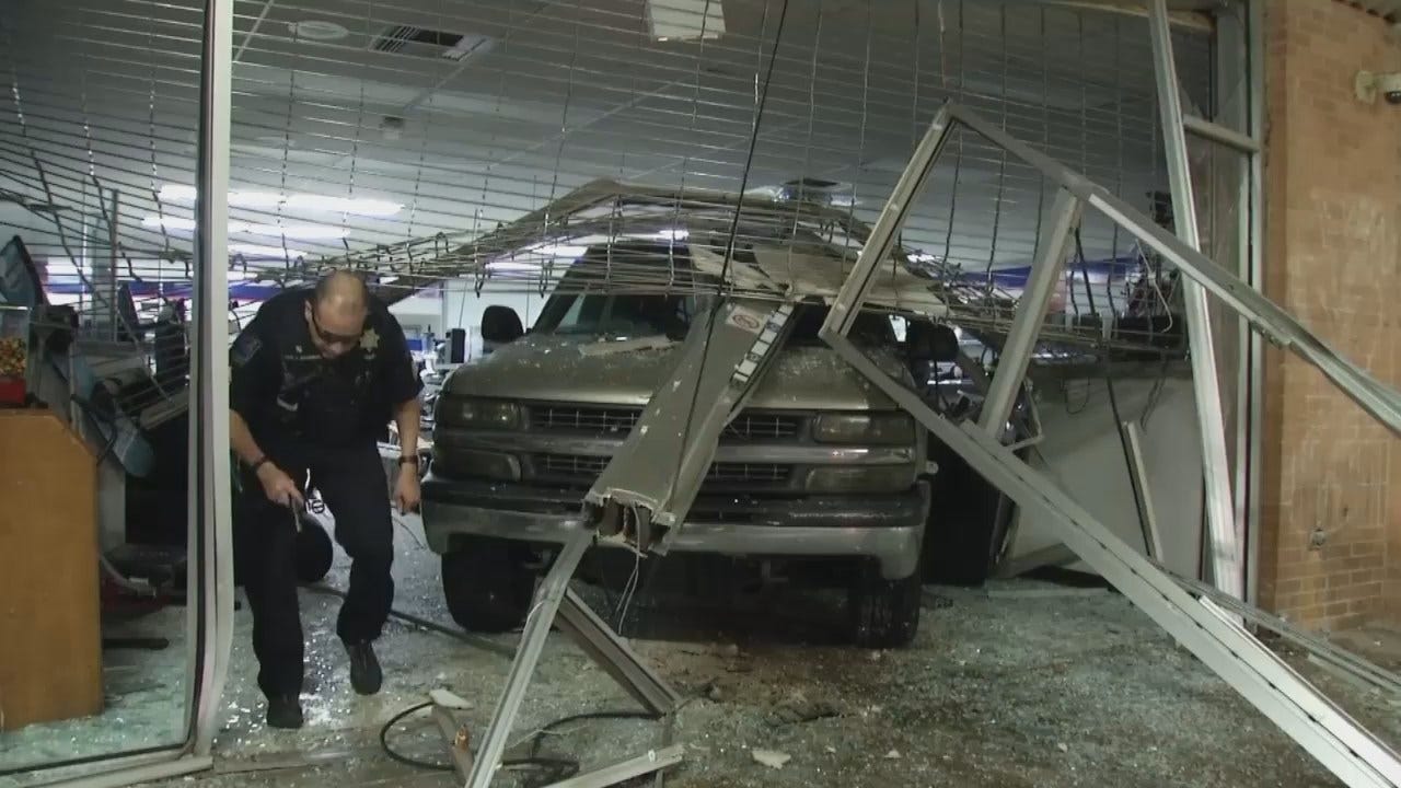 WEB EXTRA: Video From Scene Of Crash Into Tulsa Pawn Shop