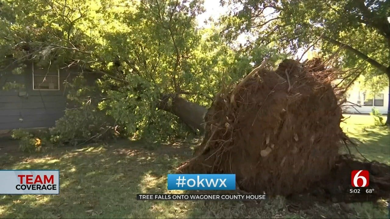 Intense Storms Cause Tree To Fall On Wagoner Home