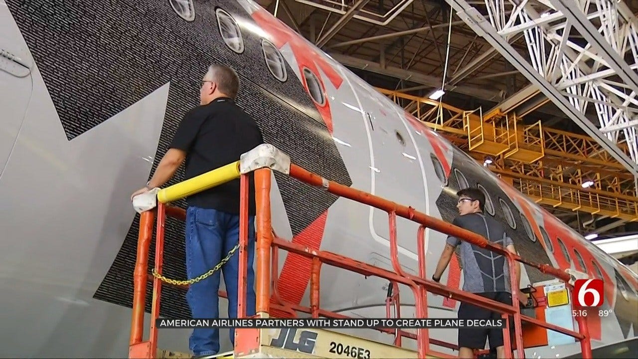 Final Touches To 'Stand Up To Cancer Plane' Finished In Tulsa