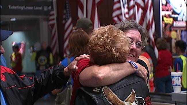 WEB EXTRA: Video From Tulsa International Airport As Veterans Returned Home