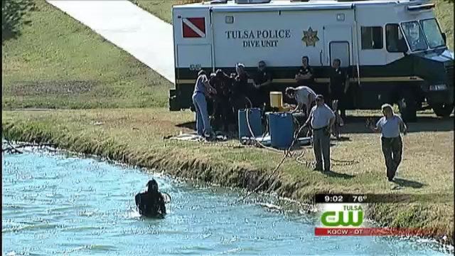 Dive Team Scours Tulsa Pond After Human Foot Found