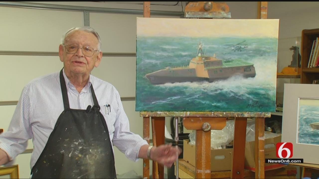 Artist's Painting Of USS Tulsa To Sail With Ship