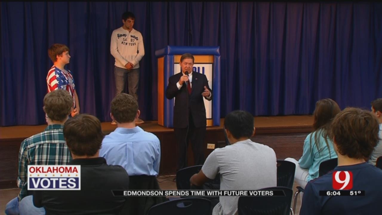 Drew Edmonson Takes Break From Campaign To Talk With Students In Paoli