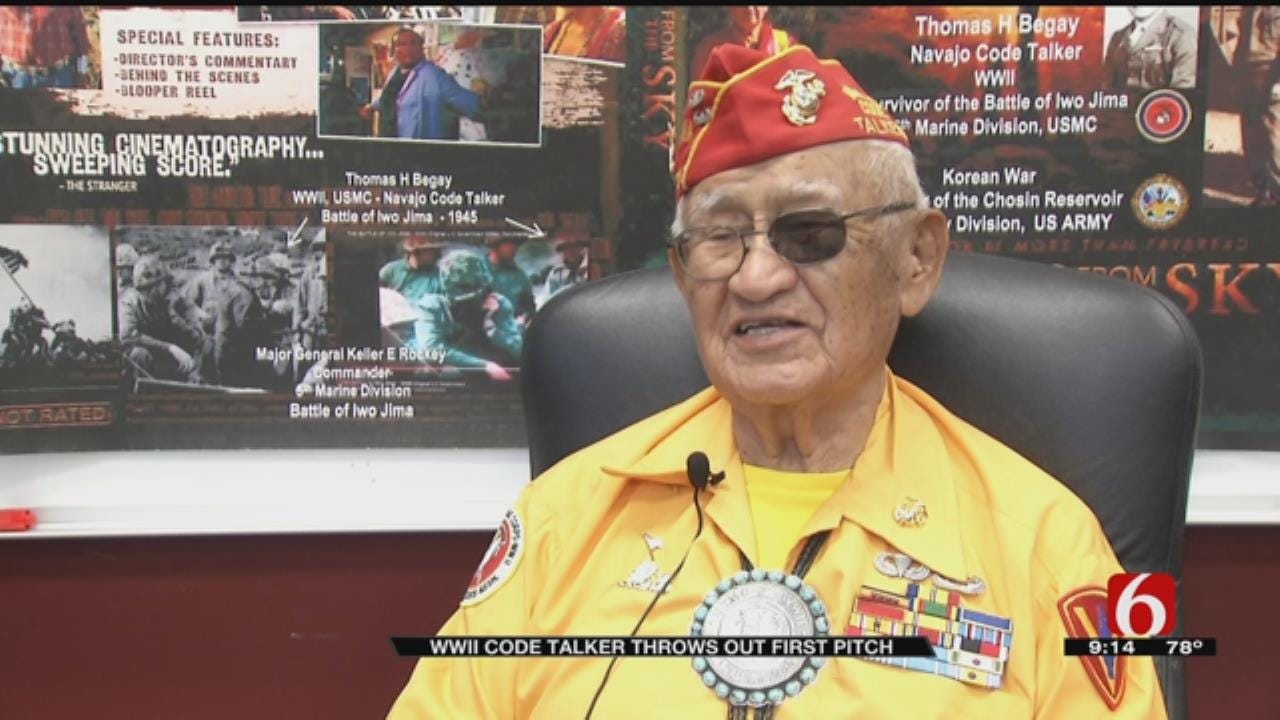 Navajo Code Talker Throws First Pitch At Owasso Game