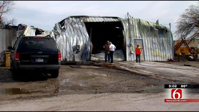 Hazmat Crews Clean Up Site After Tulsa Building Explodes
