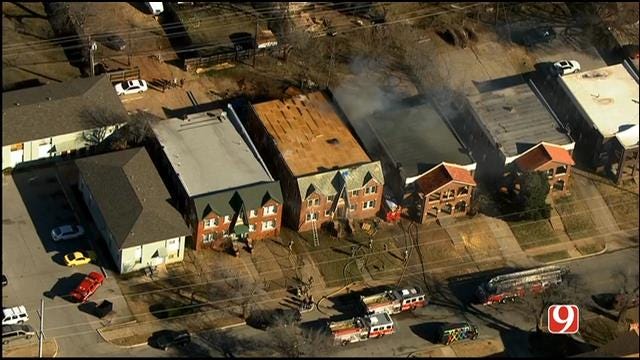 WEB EXTRA: Bob Mills SkyNews 9 HD Flies Over Vacant Structure Fire