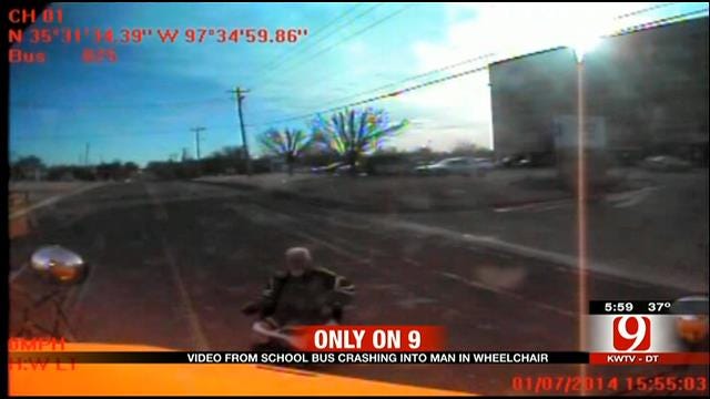 VIDEO: Putnam City School Bus Hitting Man In Wheelchair