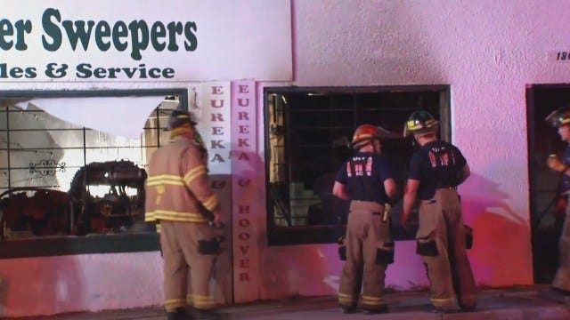 WEB EXTRA: Video Of Firefighters At Tulsa Business Fire On 11th Street
