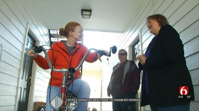 Disabled Tulsa Woman Surprised With New Bike After Hers Was Stolen