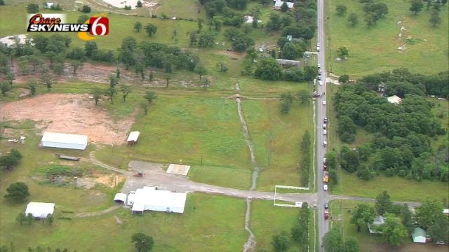 Osage SkyNews 6 HD Flies Over Scene On Creek County Road