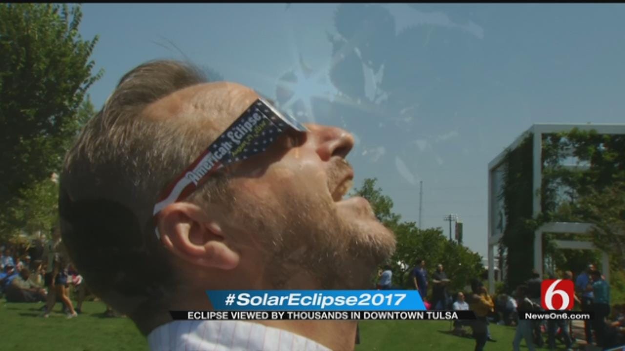 Hundreds Gather At Guthrie Green To Watch Solar Eclipse
