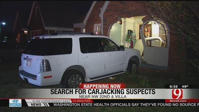 OKC Police: Carjacking Suspects Crash Stolen SUV Into Home