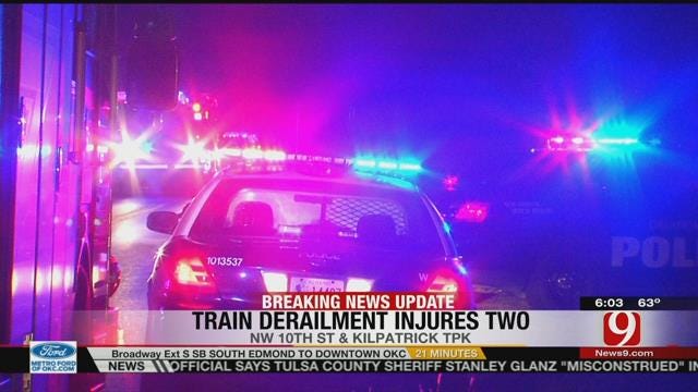 Two Injured After Train Derails In Oklahoma City