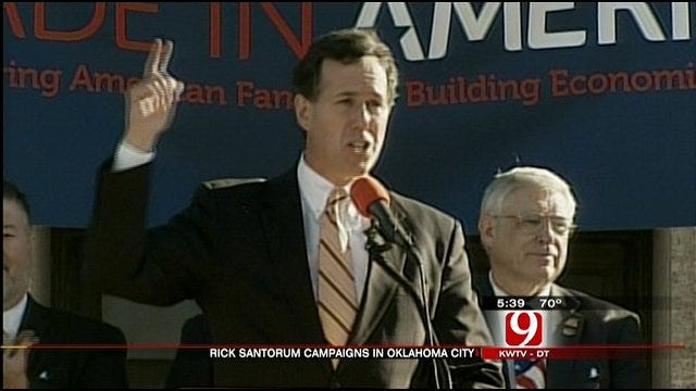 Santorum Stumps In OkC Days Before Primary Election