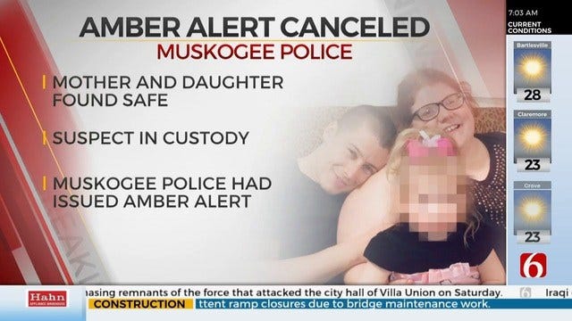 Amber Alert Canceled For Missing Child, Mother After Muskogee Stabbing