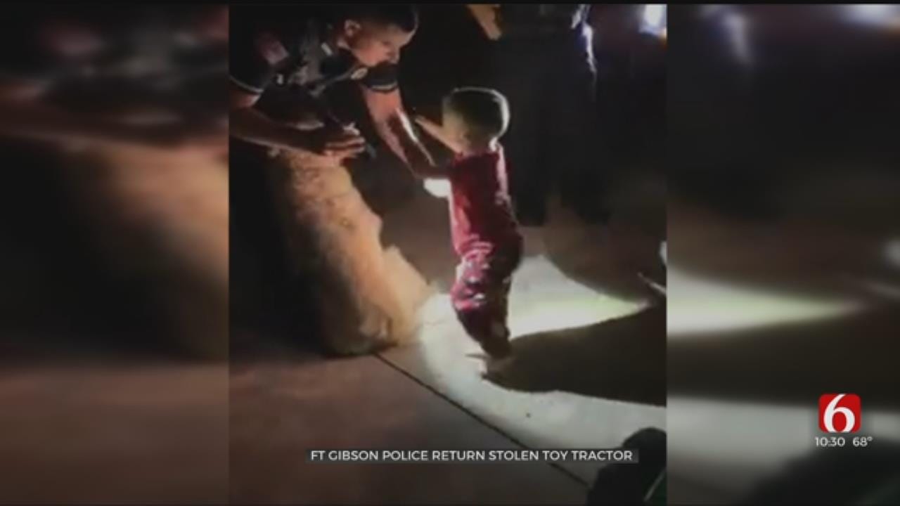 WATCH: Fort Gibson Police Return Young Boy's Stolen Tractor