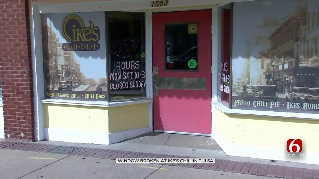 'It's Happened A Few Times': Glass Bottle Busts Window Of Ike's Chili In Tulsa