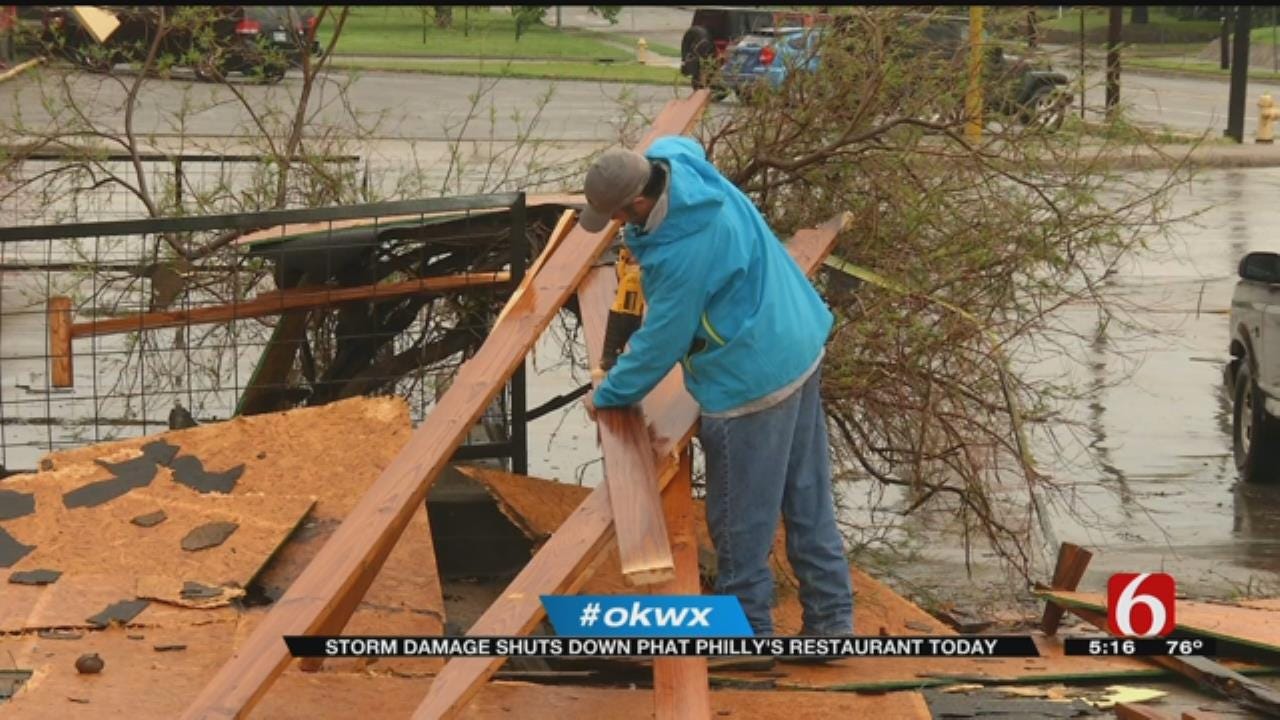Storm Damages Phat Philly's In Tulsa