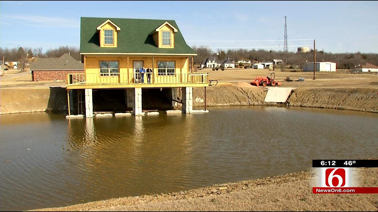 Oklahoma Man Builds Dream Home On Personal Pond