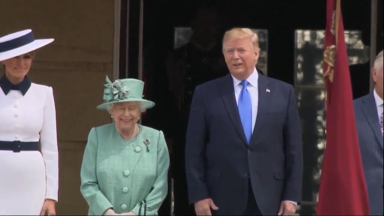 President Trump Arrives In UK For 1st State Visit