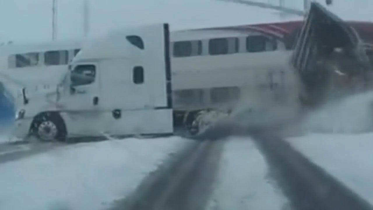 Caught On Video: Train-Truck Crash At Utah Crossing