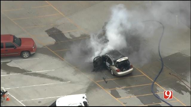 WEB EXTRA: SkyNews 9 Flies Over Car Fire At NWS