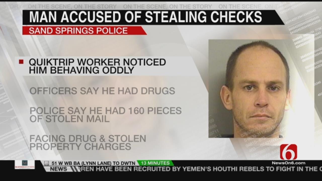 Man Arrested In Sand Springs Leads To Cache Of Stolen Checks