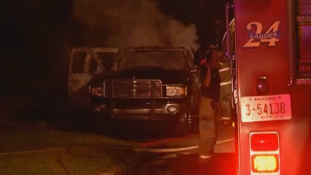 WEB EXTRA: Video From Scene Of North Tulsa Pickup Truck Fire