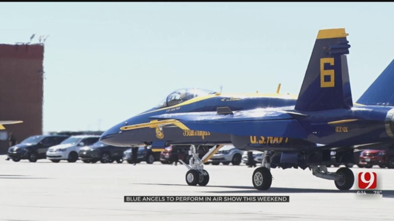 Blue Angels Arrive At Tinker AFB Ahead 