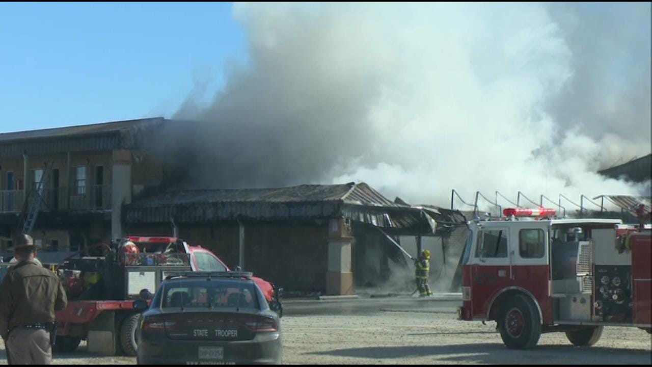 WATCH: Firefighters Battle Fire At Checotah Motel