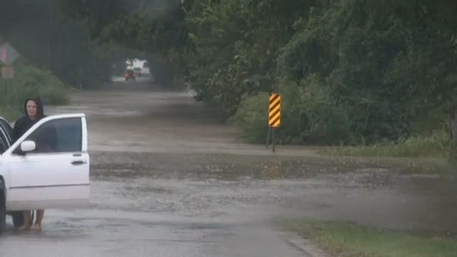 WEB EXTRA: Video Of Flooding At 81st And Elwood In Tulsa