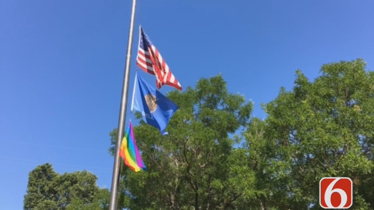 Emory Bryan Reports On Rainbow Flag Flying Outside Tulsa Public Schools Office