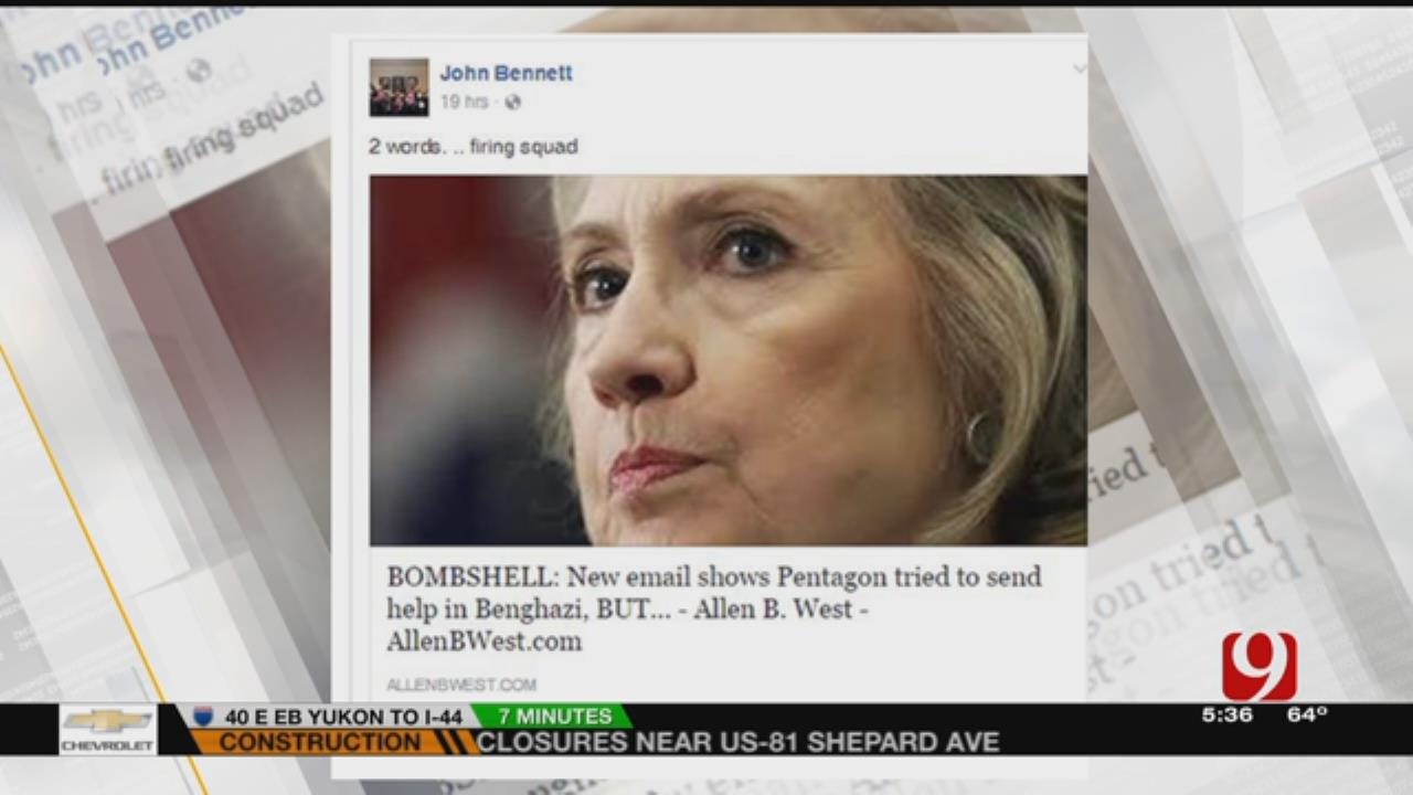 State Rep. Comments 'Firing Squad' Against Hillary Clinton On Post