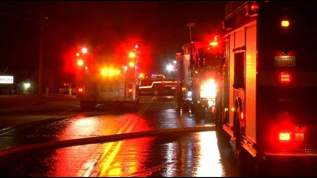 Sand Springs Firefighters Battle Strong Winds, House Fire