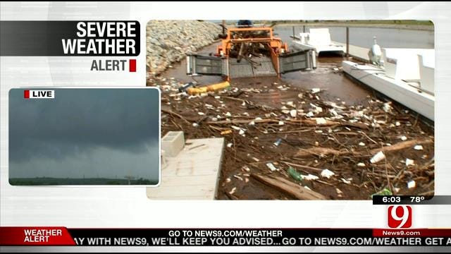 Crews Clear Oklahoma River Of Storm Debris