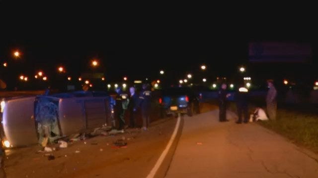 WEB EXTRA: Video From Scene Of Highway 75 Crash In North Tulsa