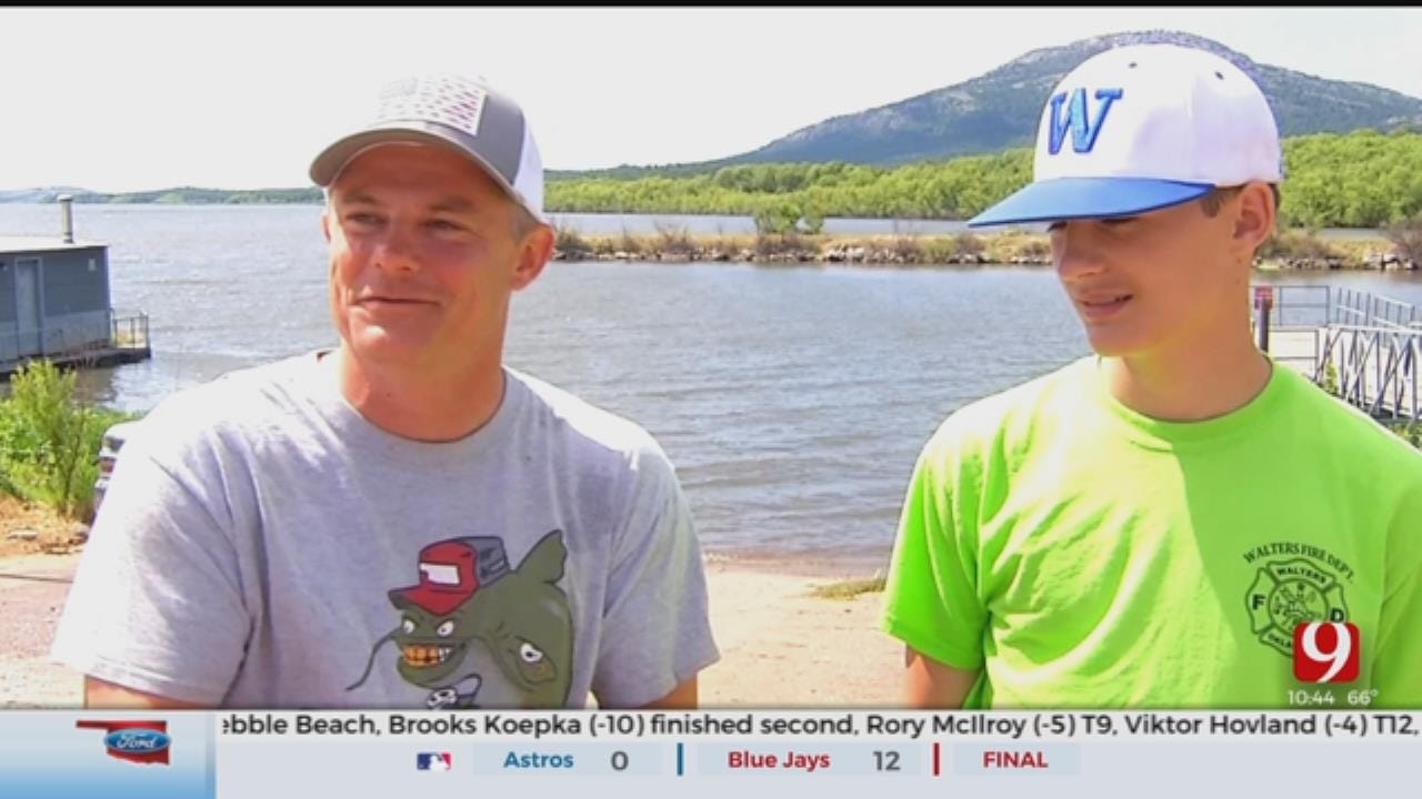 Father-Son Duo Compete In 20th Annual Okie Noodling Contest