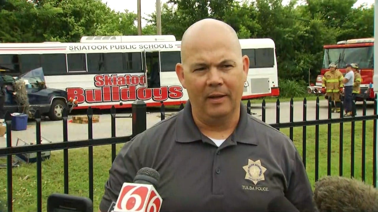 WEB EXTRA: Tulsa Police On Fatal Wreck Involving Skiatook School Bus