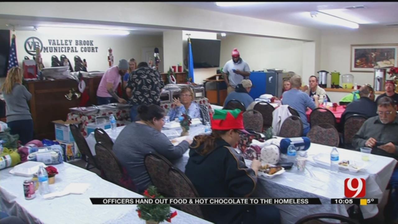 Valley Brook PD Provide Food, Cocoa To Homeless On Christmas Eve