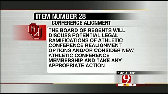 OU Regents To Discuss Conference Realignment Monday